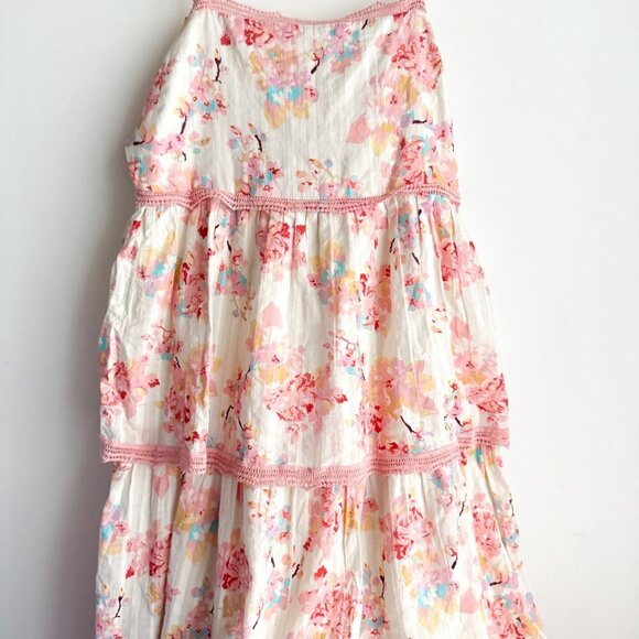 Caroline Constas Pink Floral Tiered Spaghetti Strap Dress M - Picture 4 of 7